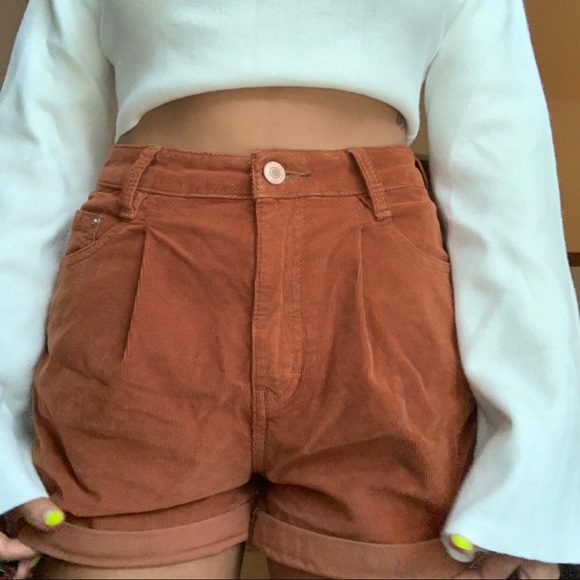corduroy high waisted shorts